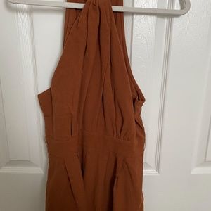 Brown Halter Romper with Optional Sash
